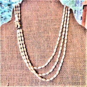 Vintage Napier Glass Bead Asian Character Necklace